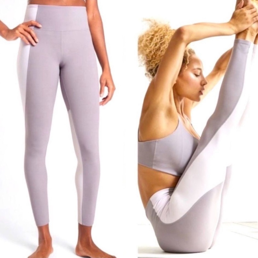 Athleta Elation Asymmetrical 7/8 Tight in Powervita Colorblock Lilac Stone - Picture 1 of 16